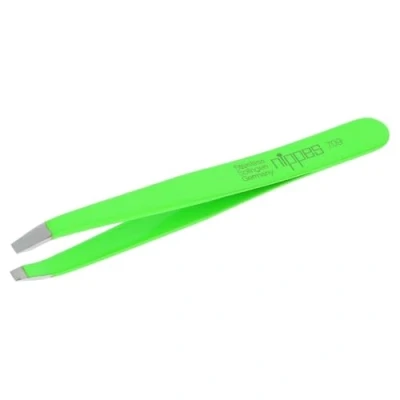 Immagine di nippes Solingen 709 pinzette con punta angolata acciaio inossidabile verde lunghezza 9,5 cm sopracciglia per una depilazione precisa Made in Germany