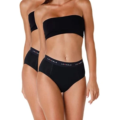 Immagine di Lovable SLIP mestruali A VITA ALTA Flusso ABBONDANTE2 PACK Mutande Black, Donna, Taglia: Small, Black