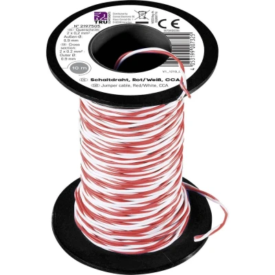 Immagine di TRU COMPONENTS TC 8790020 Cavo per cablaggi 2 x 0.20 mm² Rosso, Bianco 10 m
