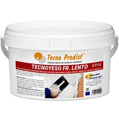 Immagine di Tecno YESO LENTO Malta A Presa Rapida Controllata Di Prodist, (2,5 Kg) Intonaco Controllata. Ideale Per Intonaco, Rinzaffo, Pareti Divisorie In Cartongesso, Crepe O Buchi.