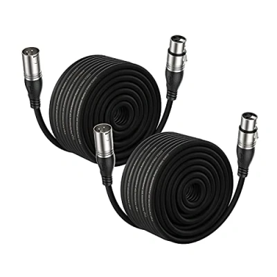 Immagine di EBXYA Cavo XLR per microfono 30M/100FT 2 confezioni 3 pin bilanciato da maschio a femmina patch mixer audio