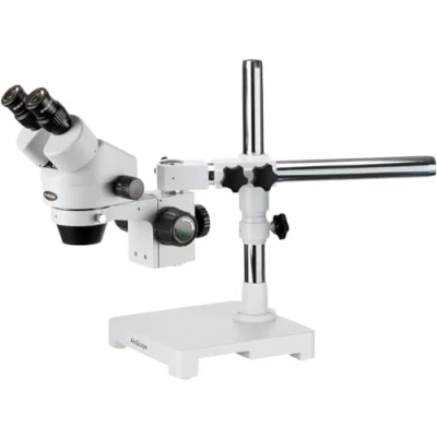 Immagine di AmScope Microscopio binoculare con zoom, 7X 45X, braccio a singolo