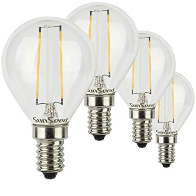 Immagine di SunSeed 4x Lampadina E14 Filamento LED 3W Sfera G45 350 Lumen Luce Calda 2700K