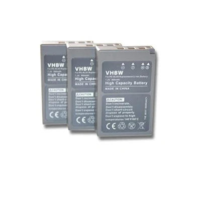 Immagine di vhbw 3x batteria compatibile con Olympus OM D E M10 Mark II, fotocamera digitale DSLR (900mAh, 7,2V, Li Ion)