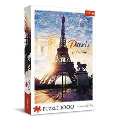 Immagine di Trefl 1000 Elementi, Francia, Capitali d&#039;Europa, Vista sulla Torre Eiffel, Arco di Trionfo, Te, Intrattenimento Creativo, Regalo, Puzzle Parigi all&#039;Alba, Colore, TRF10394