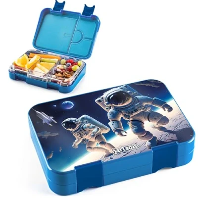 Immagine di Jarlson® Lunch Box Bambini Bento con 6 Scomparti Porta Pranzo Senza BPA per la Scuola e l&#039;asilo 850ml (Spazio)