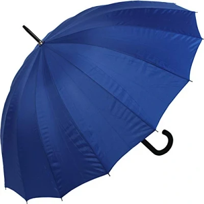 Immagine di iX brella Ombrello lungo, di alta qualità, 16 pezzi, con sistema automatico resistente alle tempeste, Colore: arancione., 100 cm,