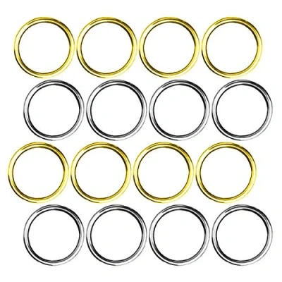Immagine di MingZhuInC Anello in Metallo, 40 Pezzi O Hoop Multiuso, Diametro Interno 20 mm (Oro, Argento)