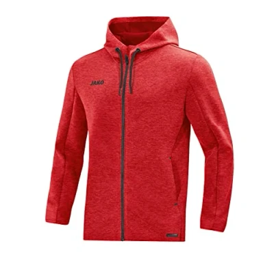 Immagine di JAKO Premium Basics Felpa con Cappuccio da Uomo, 6829, Rot Meliert, 4XL