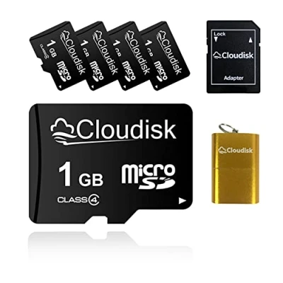 Immagine di Cloudisk 5Pack 1GB Micro SD Card 1 GB MicroSD Memory Class4 con adattatore + lettore di schede, vendita in serie 5pcs