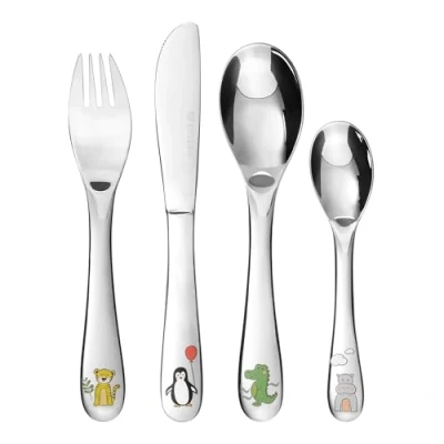Immagine di GRÄWE Set di posate per bambini, in acciaio inox, forchetta coltello bambini dai 3 anni su, confezione regalo