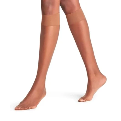 Immagine di FALKE Shelina 12 DEN W KH ultra trasparenti velati tinta unita 1 paio, Calzini lunghi Donna, Marrone (Hazel 5187), 39 42