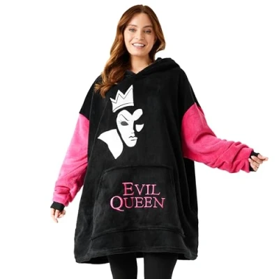 Immagine di Disney Felpe con Cappuccio da Donna Felpa Coperta Oversize in Pile Invernale Ragazza Stitch Jack Skellington (Carbone/Evil Queen)