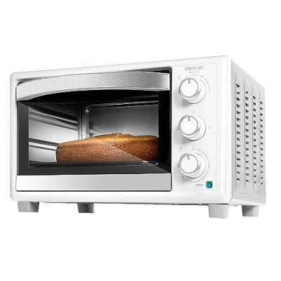 Immagine di Cecotec Forno elettrico da tavolo Bake&amp;Toast 2300 bianco 1500 W, multifunzione, capacità di 23 litri, timer, temperatura regolabile e porta a doppio vetro,