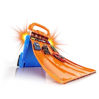 Immagine di Cefa Toys guardie auto/lanciatore Hot Wheels, 4 tracce e capacità per 20 auto. Adatto bambini a partire dai 6 anni.