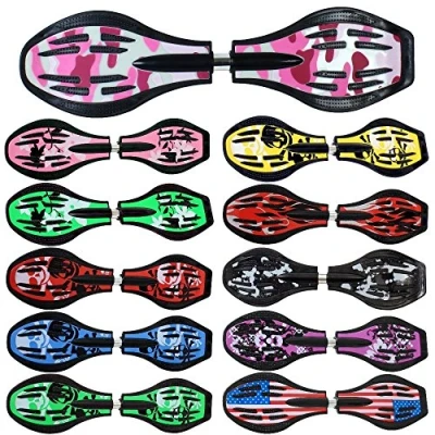 Immagine di FunTomia Waveboard con LED Ruote Cuscinetti: 2RS ABEC 9 Carico Massimo: 120 kg (Rosa Army LED)