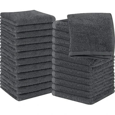 Immagine di Utopia Towels Set di 24 Asciugamani 100% Cotone Filato Ad Anelli, Asciugamano Flanella qualità Superiore, Altamente Assorbente e Morbido (Grigio)