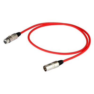 Immagine di PROEL BULK250LU5RD Cavo audio professionale bilanciato connettori Cannon XLR 3P Maschio a Femmina 5mt, guaina Rossa