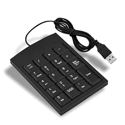 Immagine di Tastierino numerico mini USB, tastiera numerica ultrasottile anti caduta portatile con cavo per tutti i tipi di laptop, computer desktop, ecc.