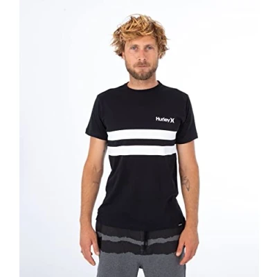 Immagine di Hurley M Oceancare Block Party SS Tee Maglietta, Nero (Marbeled), L Uomo