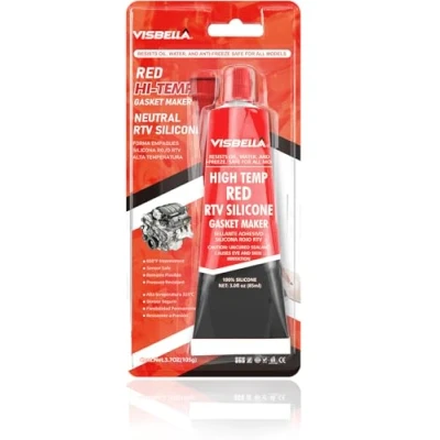 Immagine di Visbella Rosso Gasket Maker Sensore ad alta temperatura Safe Neutral RTV sigillante siliconico non corrosivo per l&#039;incollaggio di motori a combustione interna, turbine vapore e parti del motore