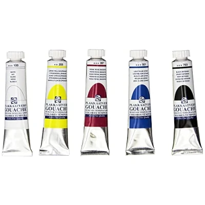 Immagine di Talens DESIGNERS GOUACHE 5 Farben Set zum Malen auf Karton, 20 ml, mehrfarbig, 100515127