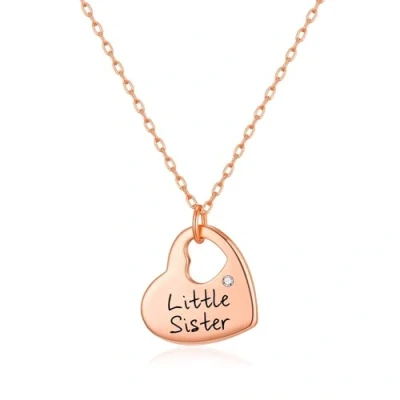 Immagine di Philip Jones Collana con cuore della sorellina placcata in oro rosa creata cristalli Zircondia®