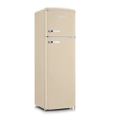 Immagine di SEVERIN RKG 8985 [EEK D] frigorifero retrò con applicazioni cromate, congelatore superiore, illuminazione a LED, 1 7C, volume netto 246 L, solo 39 dB, crema,