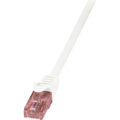 Immagine di LogiLink CQ2101U RJ45 cavo di rete, patch CAT 6 U/UTP 15.00 m Bianco Ritardante fiamma, con protezione 1 pz.