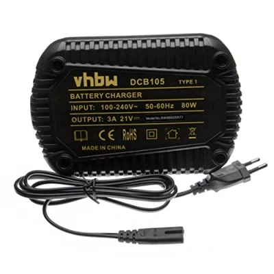 Immagine di vhbw caricabatterie compatibile con Dewalt DCF889HL2, DCF887, DCF889, DCF886M2, DCF886D2, DCF886, DCF887N, DCF885N batterie Li Ion di attrezzi