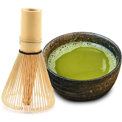 Immagine di Frusta da Tè In Bambù, 54 100 Rebbi Polvere di Bambù Naturale Riutilizzabile, Chasen Preparazione Uno Strumento per Pennello Matcha Fatto A Mano (100 Prongs)
