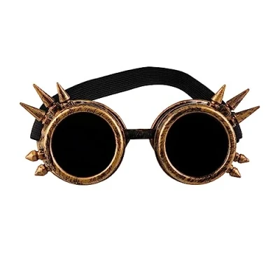 Immagine di Boland Occhiali cyberpunk, retrò, spacy, steampunk, spine, fascia elastica, carnevale, halloween, festa in maschera, a tema, accessori per costumi