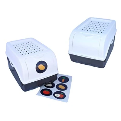 Immagine di ARTECSIS Contenitore Frutta e Verdura per Patate Cipolle con Coperchio, Supporto Aerato Sovrapponibile Etichette Adesive 29x19x19cm, 7,7L Bianco, Set di 2