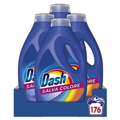 Immagine di Dash Detersivo Lavatrice Liquido, 176 Lavaggi (4x44), Salva Colore, Maxi Formato, Mantiene Vivaci i Colori Dei Tuoi Capi, Efficace Anche a Bassa Temperatura
