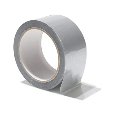 Immagine di Modulor Nastro per imballaggio, Adesivo colorato in Polipropilene, pacchi con Acrilico, Larghezza 5 cm x Lunghezza 66 m, Spessore 48 µm, Argento