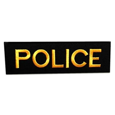 Immagine di POLICE polizia Logo Toppe termoadesive Patch Toppa ricamate, misura: 12,5 x 4 cm