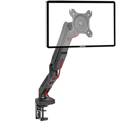 Immagine di Duronic DMDC5X1 Supporto da scrivania monitor 13 24 staffa schermo con braccio estensore regolazione a gas morsetto tavolo VESA MAX 100 x 100mm struttura in acciaio INOX portata 6.5kg