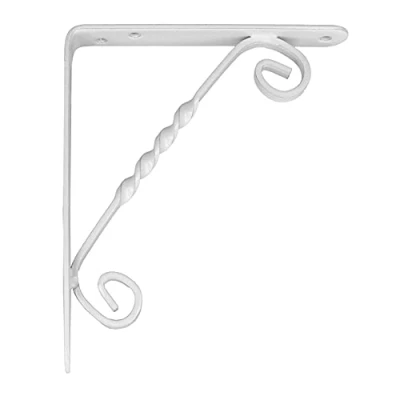 Immagine di Amig Staffa per mensole a muro Supporti Reggimensola Staffe in Acciaio Colore: Bianco Dimensioni: 200 x 150 Peso max: 110 kg