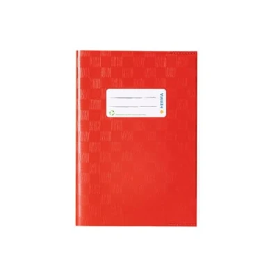 Immagine di HERMA 7422 Copertina per quaderni, formato A5, confezione da 25 copertine con etichetta nome, struttura in rafia, pellicola di polipropilene resistente e lavabile, set quaderni