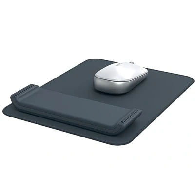 Immagine di Leitz Ergo Tappetino per Mouse con Poggiapolsi Regolabile in 2 Impostazioni di Altezza, 200 x 24 260 mm, Grigio Scuro, 65170089