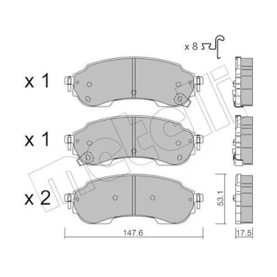 Immagine di METELLI 22 1375 0 Kit pastiglie freno con segnalatore acustico usura