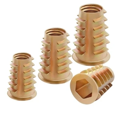 Immagine di Qrity Dadi a Testa Esagonale Filettati in Lega di Zinco, 20 Pezzi M6 x 15mm con Inserto filettato, per Legno Mobili