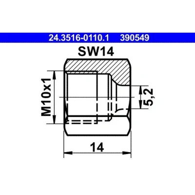 Immagine di ATE 24.3516 0110.1 Dado a risvolto