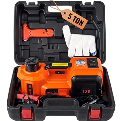 Immagine di VEVOR Kit di Attrezzi per Martinetto Idraulico Sollevatore Riparazione dell&#039;Auto Veicolo Carico Massimo 5 Tonnellate Corrente CC 12V 180W 15A Pressione 10bar, Cassetta