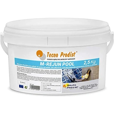 Immagine di M REJUN POOL di Tecno Prodist 2,5 Kg Mortaio Guarnizione Flessibile per sigillare le giunzioni piastrelle in piscine, ceramica, mattoni