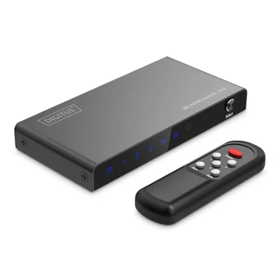 Immagine di DIGITUS DS 55333 Switch HDMI 3x1 3 in 1 out UHD 8K/60 Hz HDTV: 7680 x 4320p HDCP 2.3 &amp; 2.1 HDR, CEC, Deep Color, DTS, Dolby Digital, LPCM per TV, Monitor, PS5, PS4, Xbox