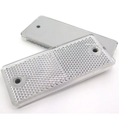Immagine di 2 x Bianco Con Inserti 90 mm 40 CATADIOTTRO Occhi di gatto luci posteriori Roulotte e Rimorchio Spedizione gratuita.