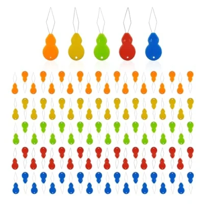 Immagine di 100 pezzi infila ago, aghi per filettatura, capelli, in plastica, cucito a mano, fai da te, semplice ricamo (multicolore)