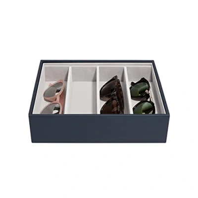 Immagine di Stackers Cofanetto portagioie classico per occhiali e accessori, blu navy