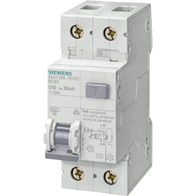 Immagine di Siemens 5SU1356 6KK20 Interruttore differenziale 2 poli 20 A 0.03 230 V